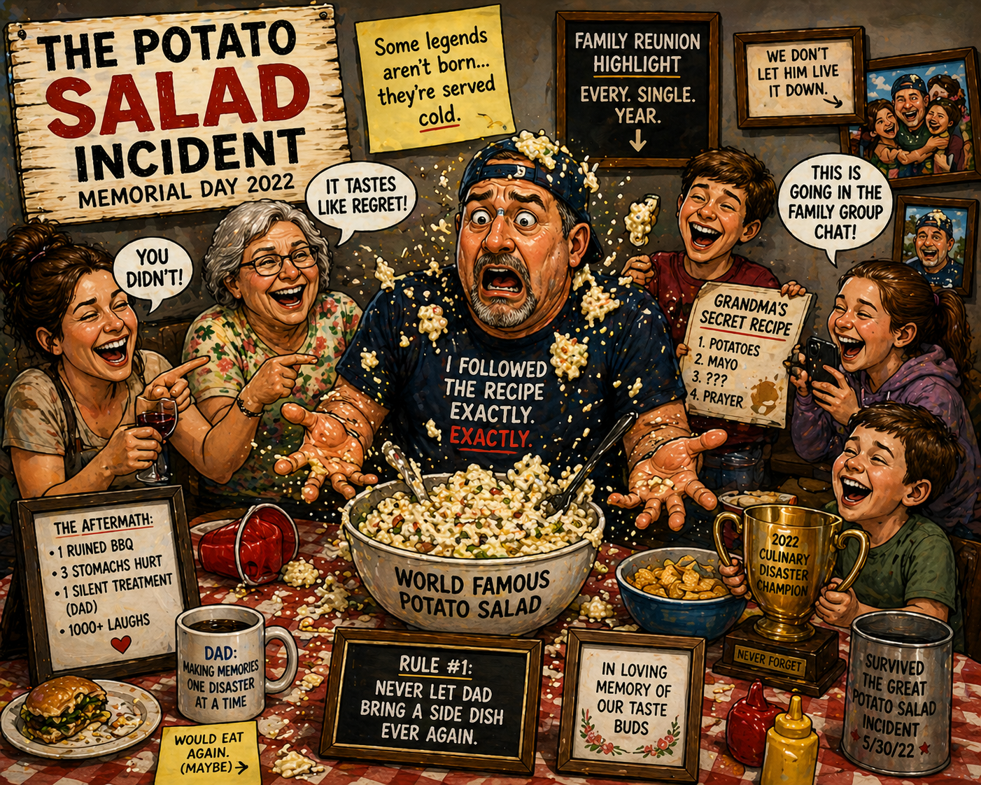 Potato salad family reunion cartoon gift